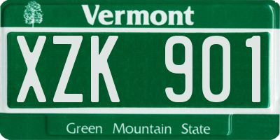 VT license plate XZK901