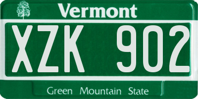 VT license plate XZK902