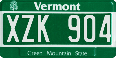 VT license plate XZK904