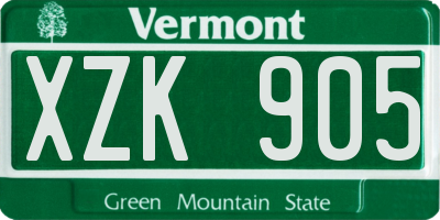 VT license plate XZK905