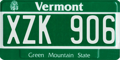 VT license plate XZK906