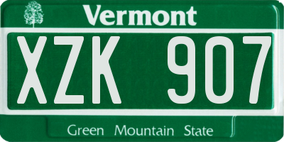 VT license plate XZK907