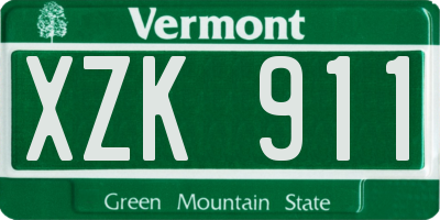 VT license plate XZK911