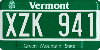 VT license plate XZK941