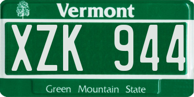 VT license plate XZK944