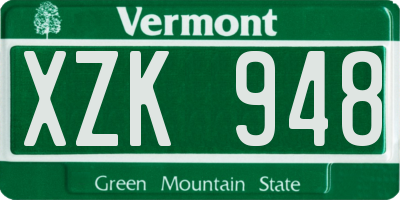 VT license plate XZK948