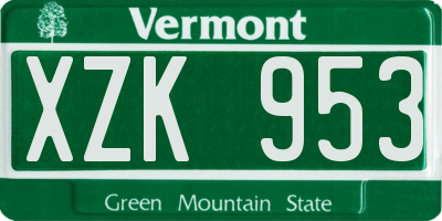 VT license plate XZK953