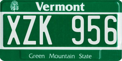 VT license plate XZK956