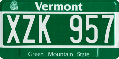 VT license plate XZK957