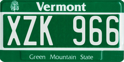 VT license plate XZK966