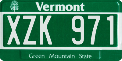 VT license plate XZK971