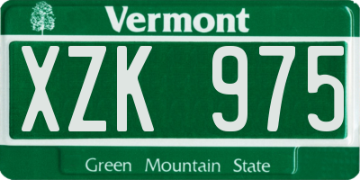 VT license plate XZK975