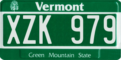 VT license plate XZK979