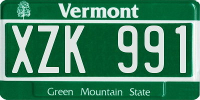 VT license plate XZK991