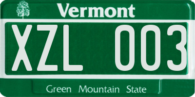 VT license plate XZL003