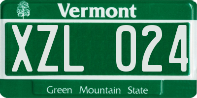 VT license plate XZL024