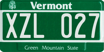 VT license plate XZL027