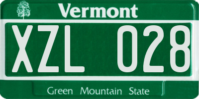 VT license plate XZL028