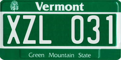 VT license plate XZL031