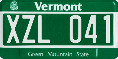 VT license plate XZL041