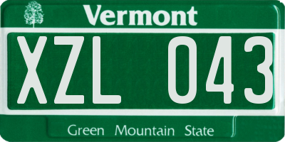 VT license plate XZL043