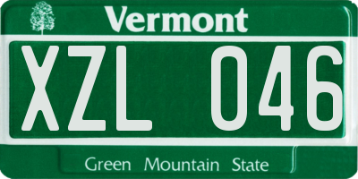 VT license plate XZL046