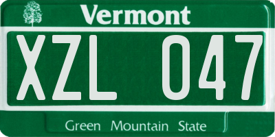 VT license plate XZL047