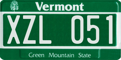 VT license plate XZL051