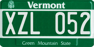 VT license plate XZL052