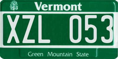 VT license plate XZL053