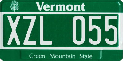 VT license plate XZL055