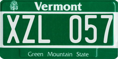 VT license plate XZL057