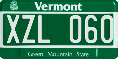 VT license plate XZL060