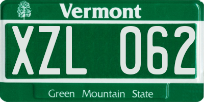 VT license plate XZL062