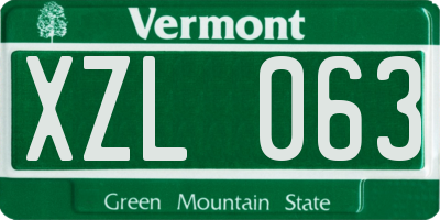 VT license plate XZL063