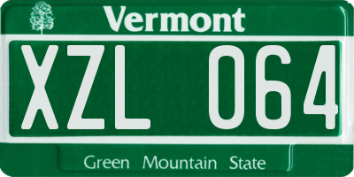VT license plate XZL064