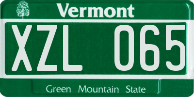 VT license plate XZL065