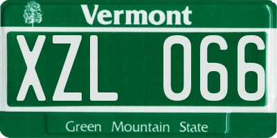 VT license plate XZL066