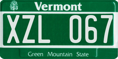 VT license plate XZL067