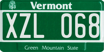 VT license plate XZL068
