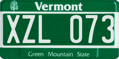 VT license plate XZL073