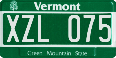 VT license plate XZL075