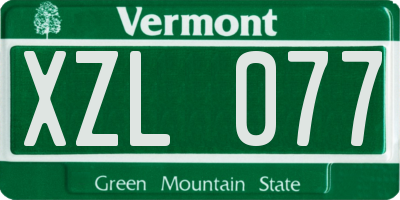 VT license plate XZL077