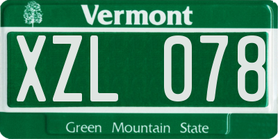 VT license plate XZL078