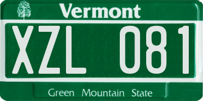 VT license plate XZL081