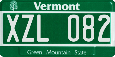 VT license plate XZL082