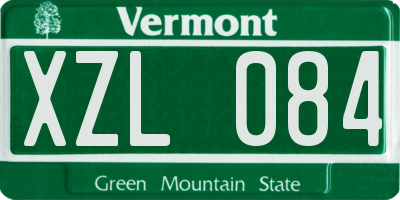 VT license plate XZL084