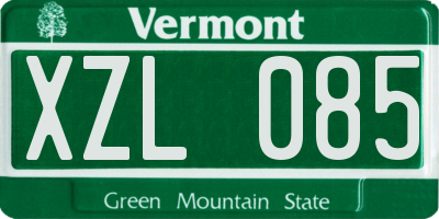 VT license plate XZL085