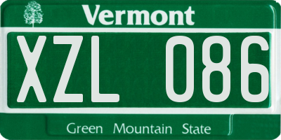 VT license plate XZL086