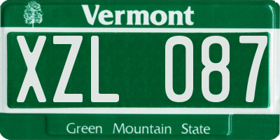 VT license plate XZL087